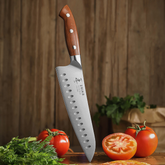 20,5 cm Oluklu Şef Bıçağı – Sekoya Ahşap Sap