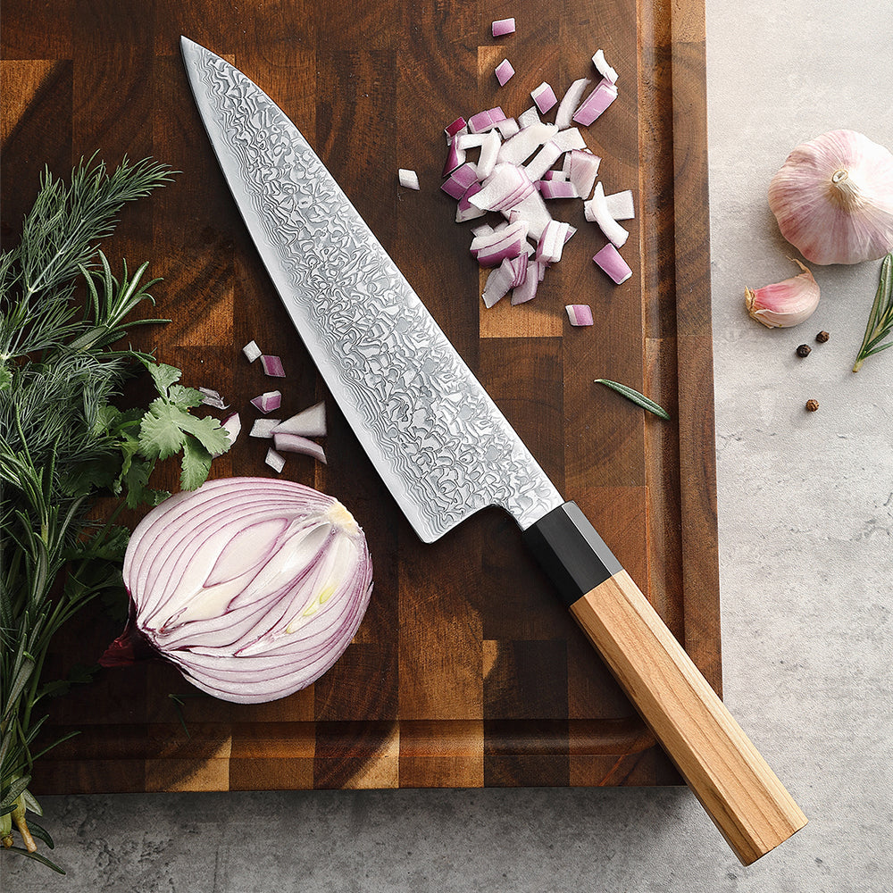 67 Katman Gyutou  Paslanmaz Damascus Şef Bıçağı 23 cm