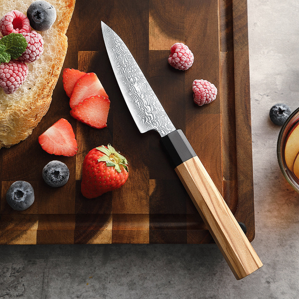 67 Katman Paring Paslanmaz Damascus Mutfak Bıçağı 11,5 cm