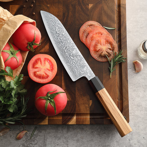 67 Katman Santoku Paslanmaz Damascus Şef Bıçağı 20 cm