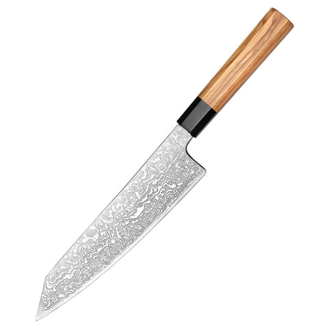 67 Katman Kiritsuke Paslanmaz Damascus Şef Bıçağı 23 cm