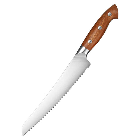 22 cm Tırtıklı Ekmek Bıçağı- Sekoya Ağacı Sap