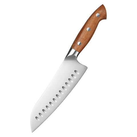 18 cm Olukluk Santoku Şef Bıçağı- Sekoya Ağacı Sap