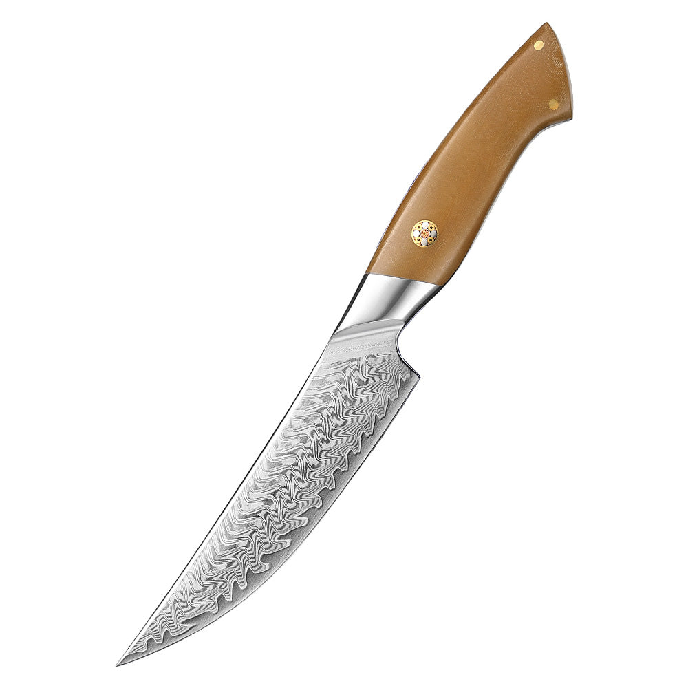 Crest Serisi I Steak Bıçağı I 67 Katman Paslanmaz Damascus Çelik I Micarta & Mosaic Edition