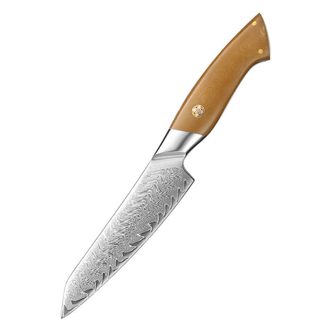 Crest Serisi I Utility Genel Amaçlı Mutfak Bıçağı I 67 Katman Paslanmaz Damascus Çelik I Micarta & Mosaic Edition