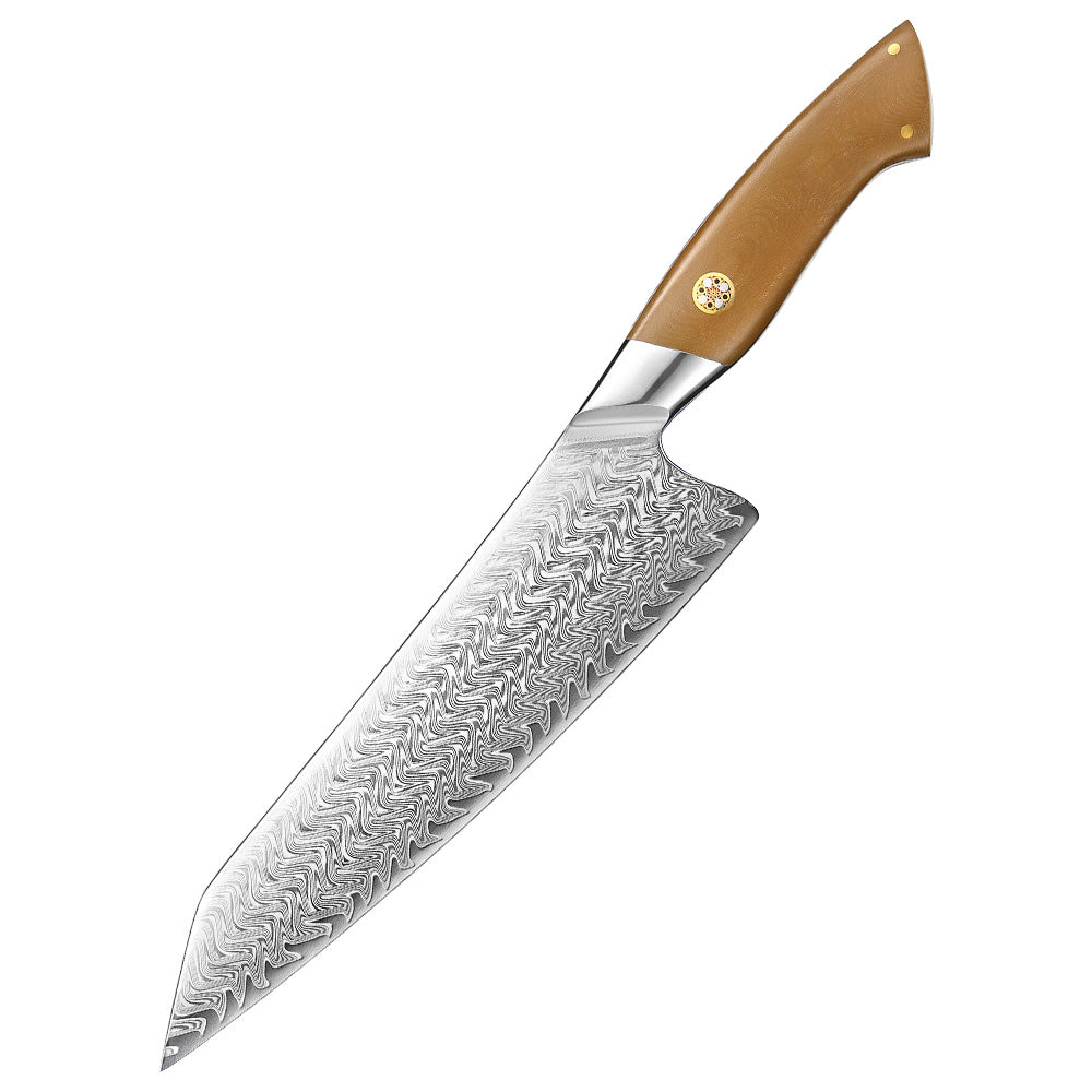 Crest Serisi I Kiritsuke Şef Bıçağı I 67 Katman Paslanmaz Damascus Çelik I Micarta & Mosaic Edition