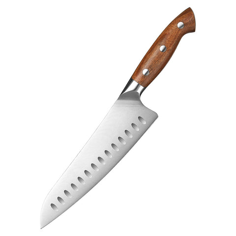 20,5 cm Oluklu Şef Bıçağı – Sekoya Ahşap Sap