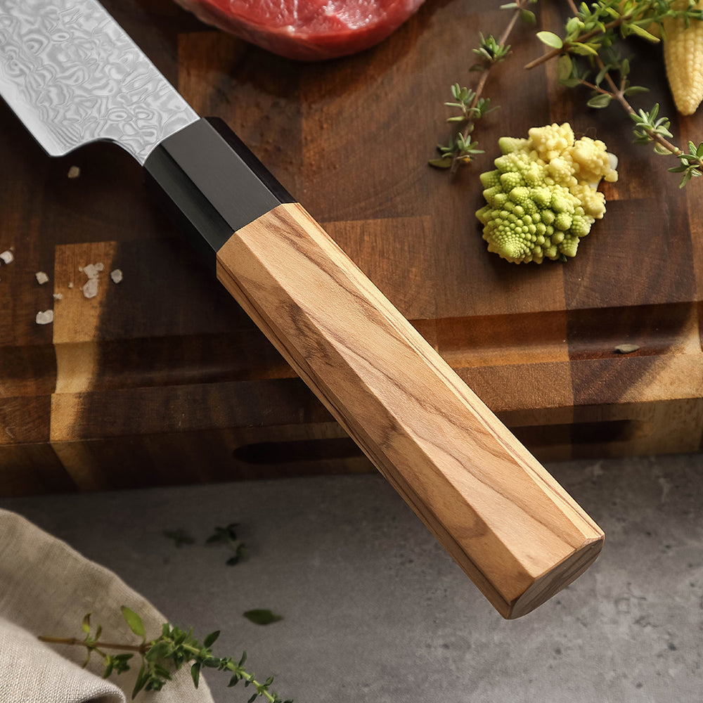 67 Katman Sujihiki Paslanmaz Damascus Dilimleme Bıçağı 27 cm