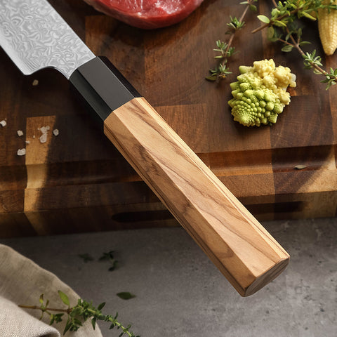 67 Katman Sujihiki Paslanmaz Damascus Dilimleme Bıçağı 27 cm