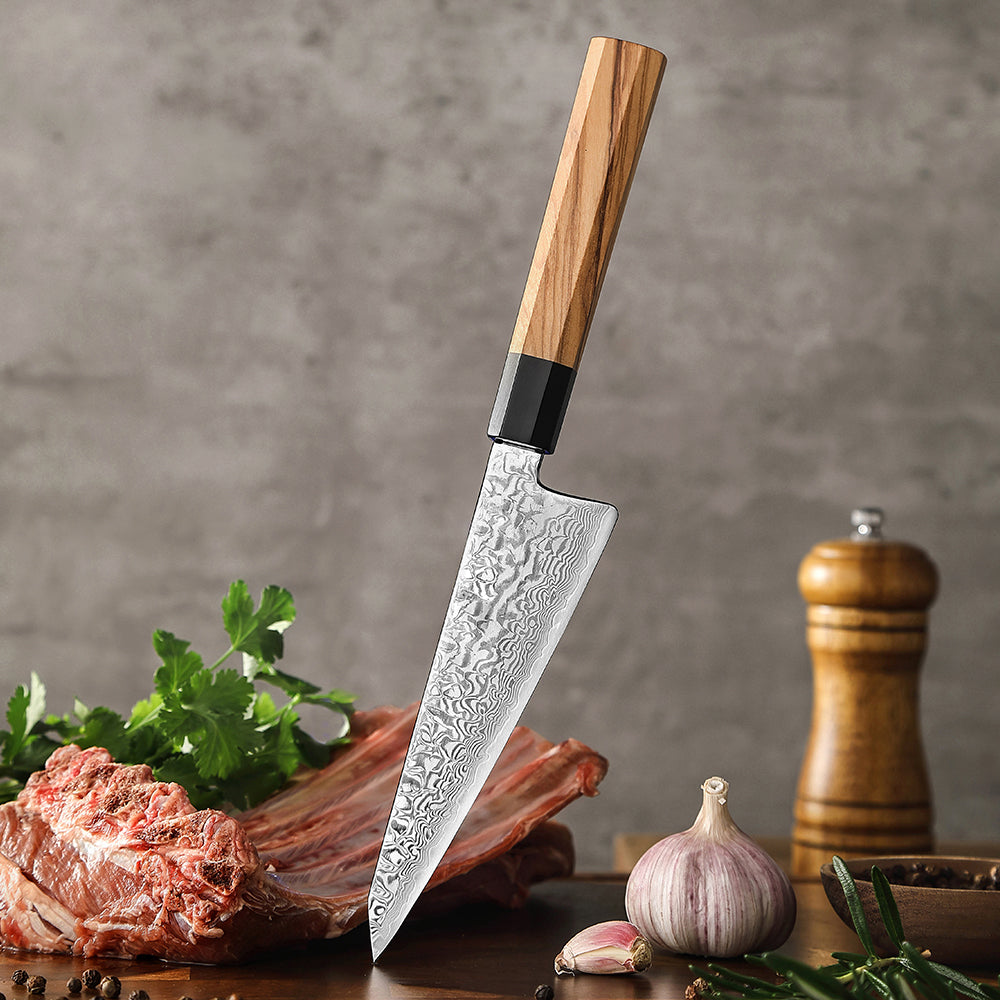 67 Katman Honesuki Paslanmaz Damascus Mutfak Bıçağı 16 cm