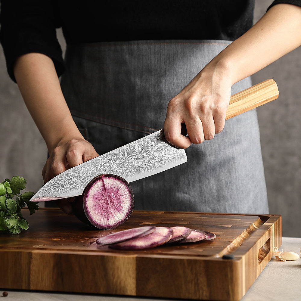 67 Katman Gyutou  Paslanmaz Damascus Şef Bıçağı 23 cm