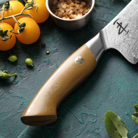 Crest Serisi I Kiritsuke Şef Bıçağı I 67 Katman Paslanmaz Damascus Çelik I Micarta & Mosaic Edition