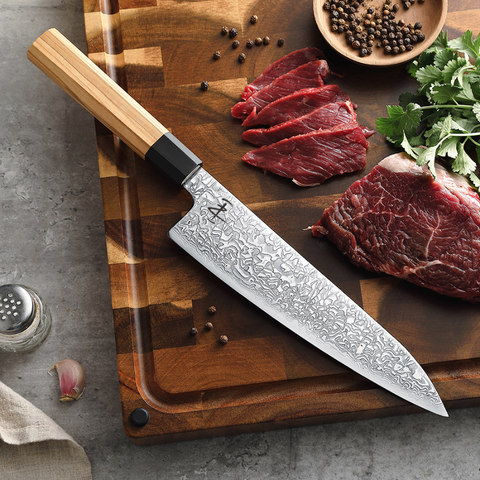 67 Katman Gyutou  Paslanmaz Damascus Şef Bıçağı 23 cm