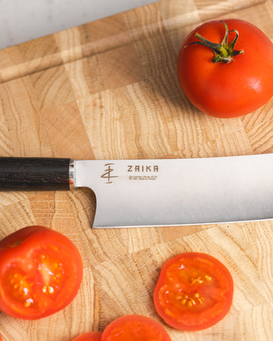 Eğri Santoku Ahşap Saplı Şef Bıçağı - 18cm Paslanmaz Çelik