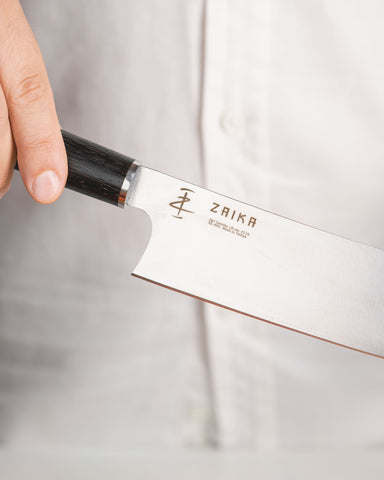 Eğri Santoku Ahşap Saplı Şef Bıçağı - 18cm Paslanmaz Çelik