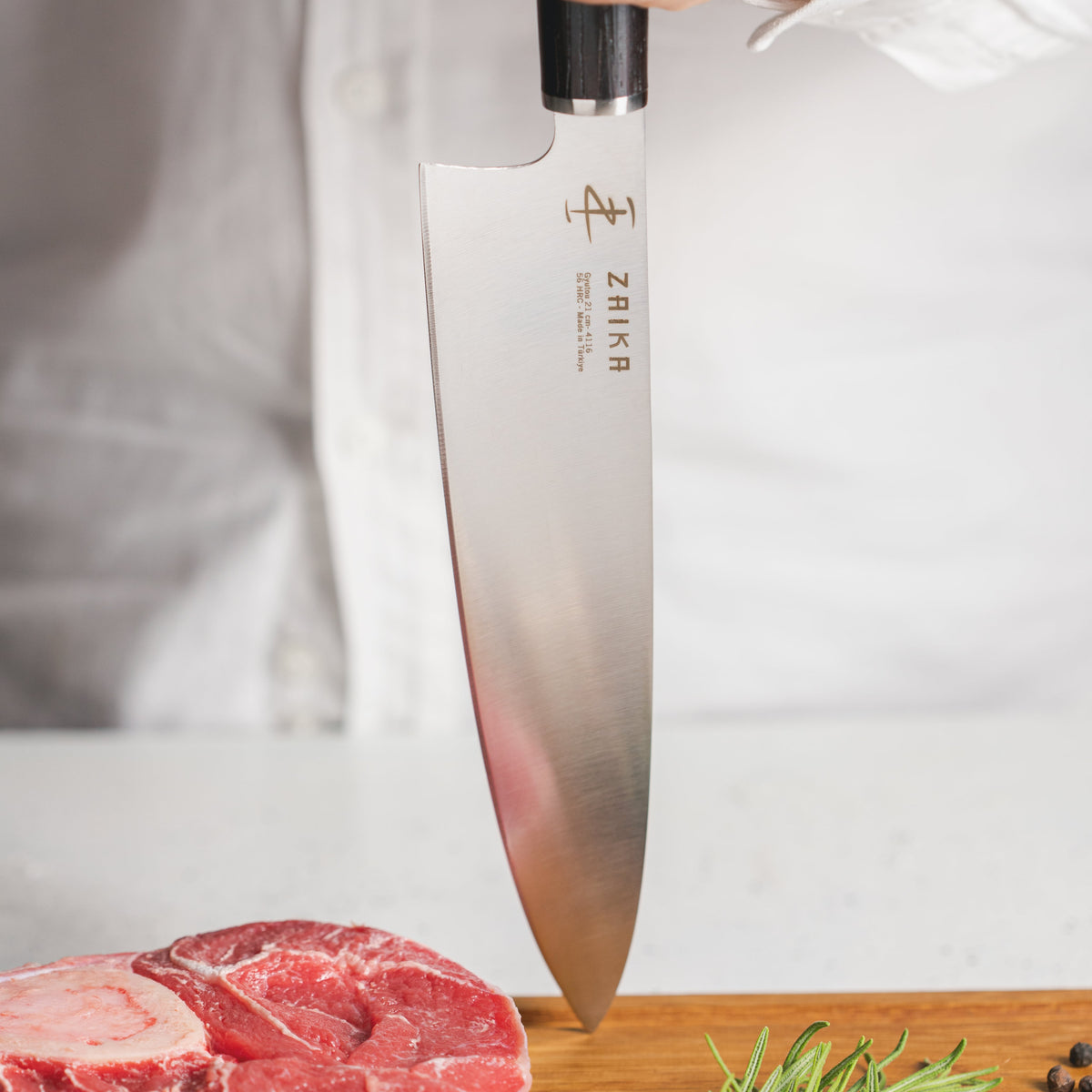 Kaze Serisi Gyutou Japon Tasarım Ahşap Saplı Şef Bıçağı - 21cm Paslanmaz Çelik