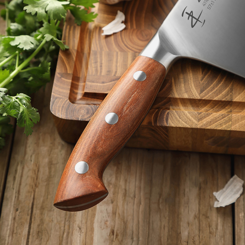 18 cm Çin Satırı Şef Bıçağı- Sekoya Ağacı Sap