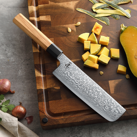 67 Katman Nakiri Paslanmaz Damascus Şef Bıçağı 19,5 cm