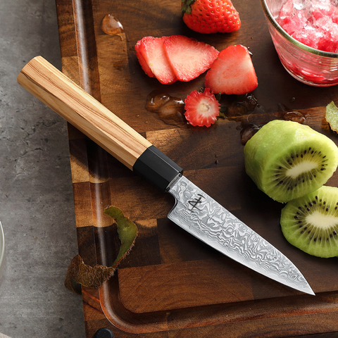 67 Katman Paring Paslanmaz Damascus Mutfak Bıçağı 11,5 cm