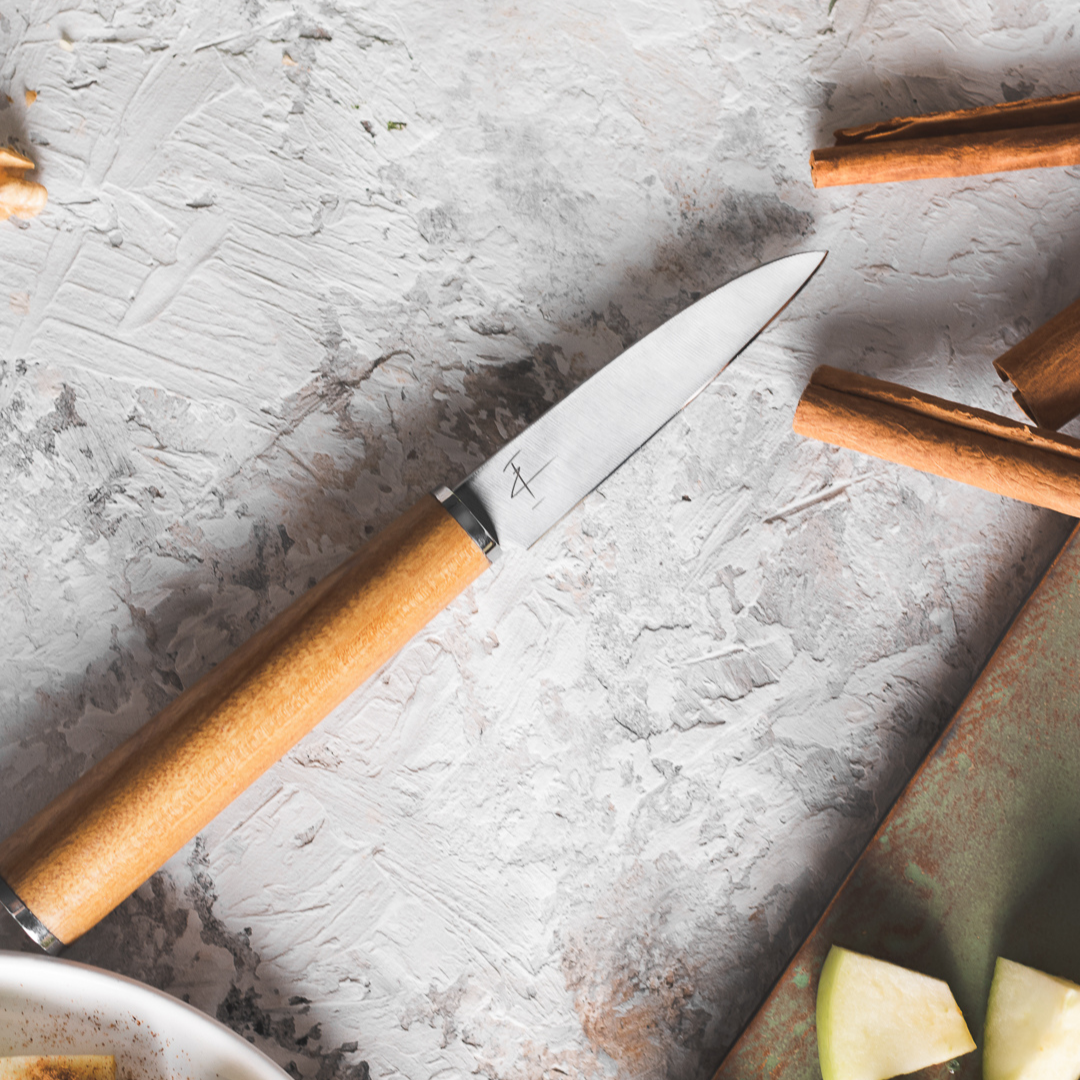 Zaika Ahşap Saplı Soyma Bıçağı 8 cm - Paslanmaz Çelik