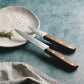 Doğal Ceviz Sap ve Pirinç Perçin ile 2' li Set Dilimleme ve Soyma Bıçağı